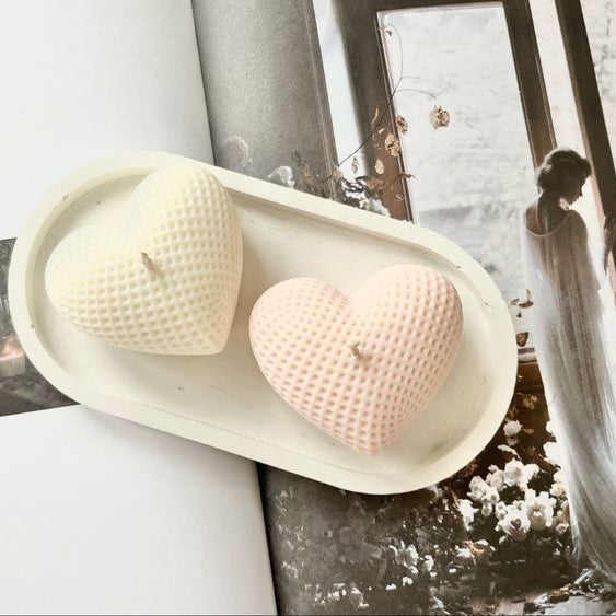 Dotted Heart Big Candle – Elegant Handcrafted Décor (Pack of 2)