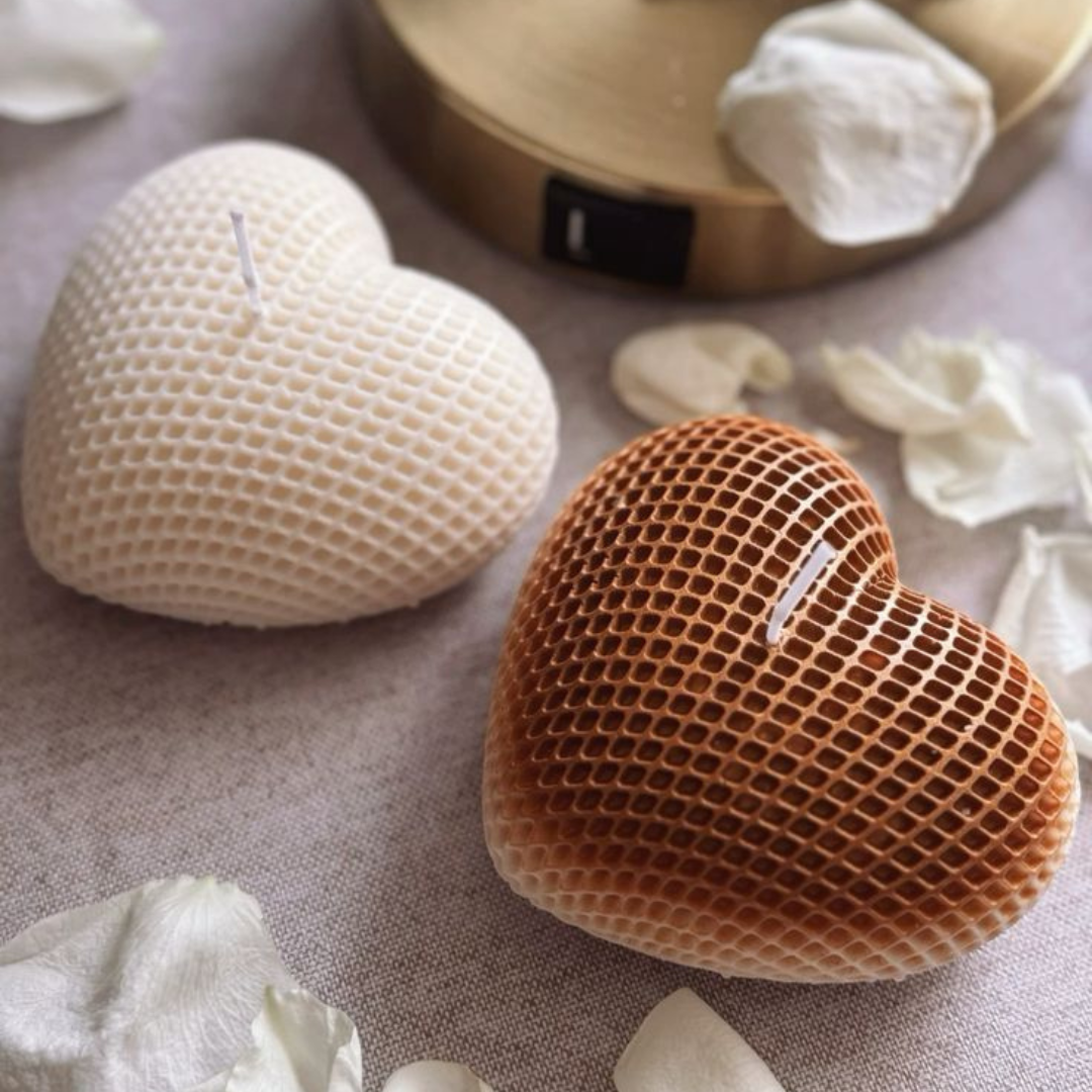 Dotted Heart Small Candle – Handcrafted Luxury Set (Pack of 4)