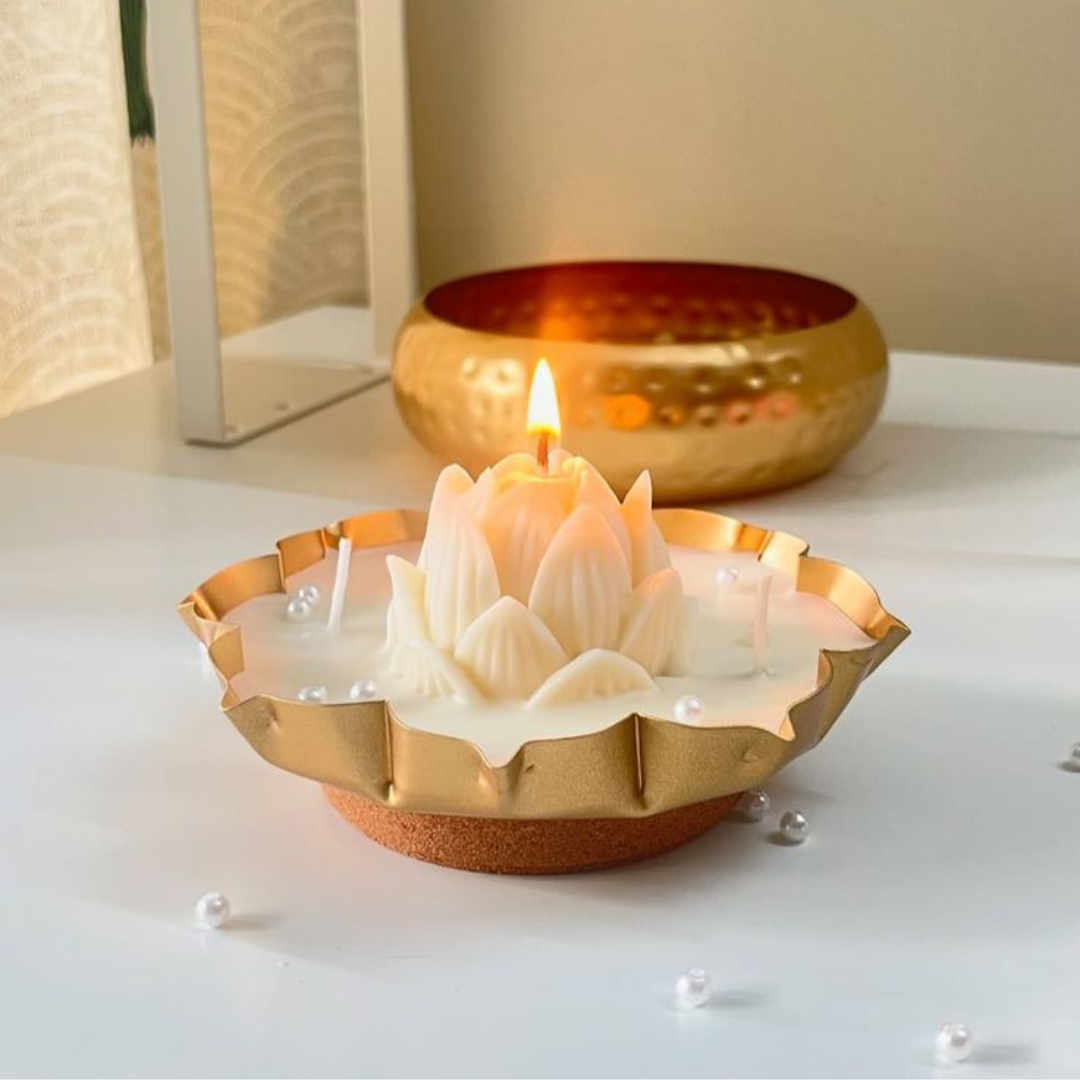Lotus Urli Candle – Premium Handmade Luxury