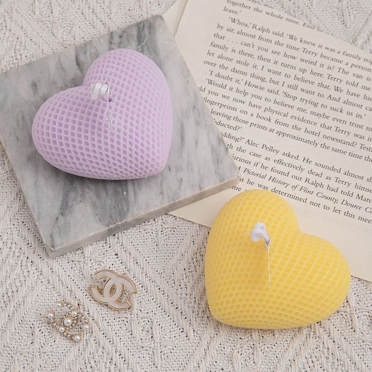 Dotted Heart Big Candle – Elegant Handcrafted Décor (Pack of 2)