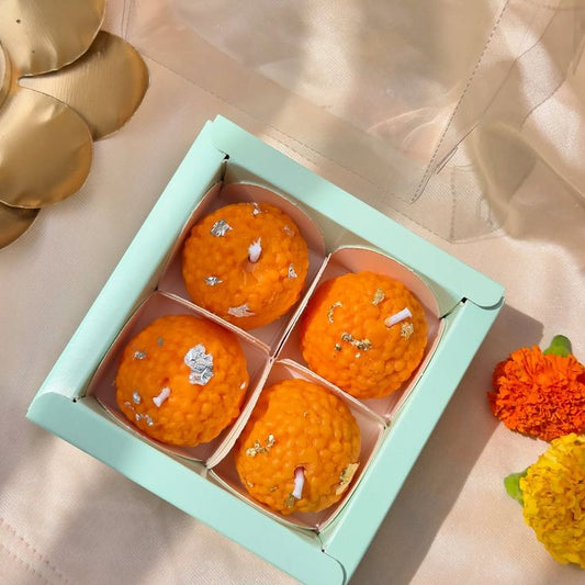 Ladoo Candle – Luxury Handcrafted Scented Bliss (Pack of 4)