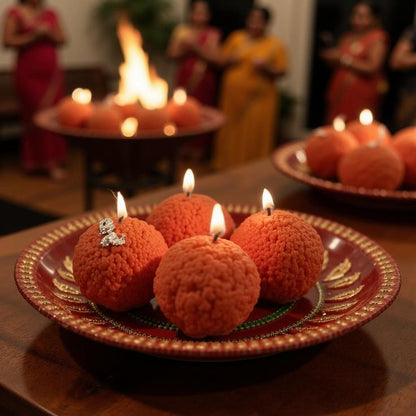 Ladoo Candle – Luxury Handcrafted Scented Bliss (Pack of 4)