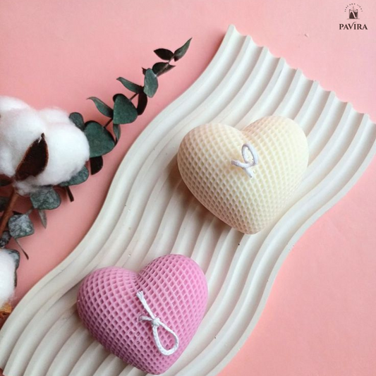 Dotted Heart Small Candle – Handcrafted Luxury Set (Pack of 4)