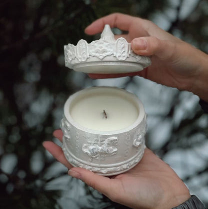 White Embossed Jar Candle – Regal Luxury Handcrafted Décor