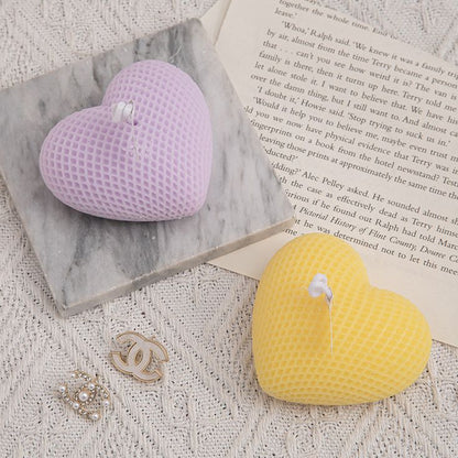 Dotted Heart Big Candle – Elegant Handcrafted Décor (Pack of 2)
