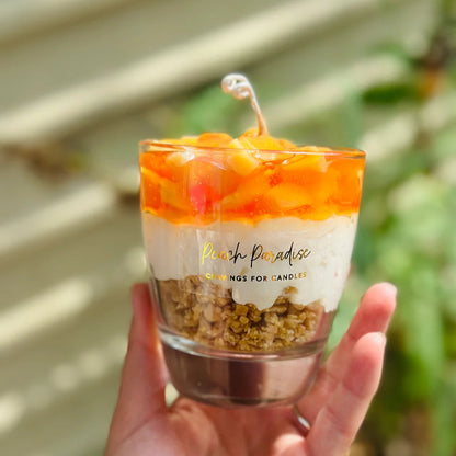 Peach Paradise Dessert Candle – Handcrafted Luxe Parfait in Wax