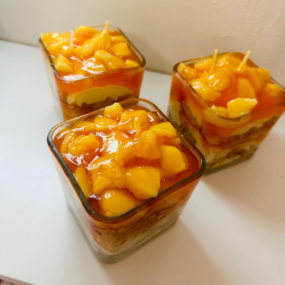 Peach Paradise Dessert Candle – Handcrafted Luxe Parfait in Wax