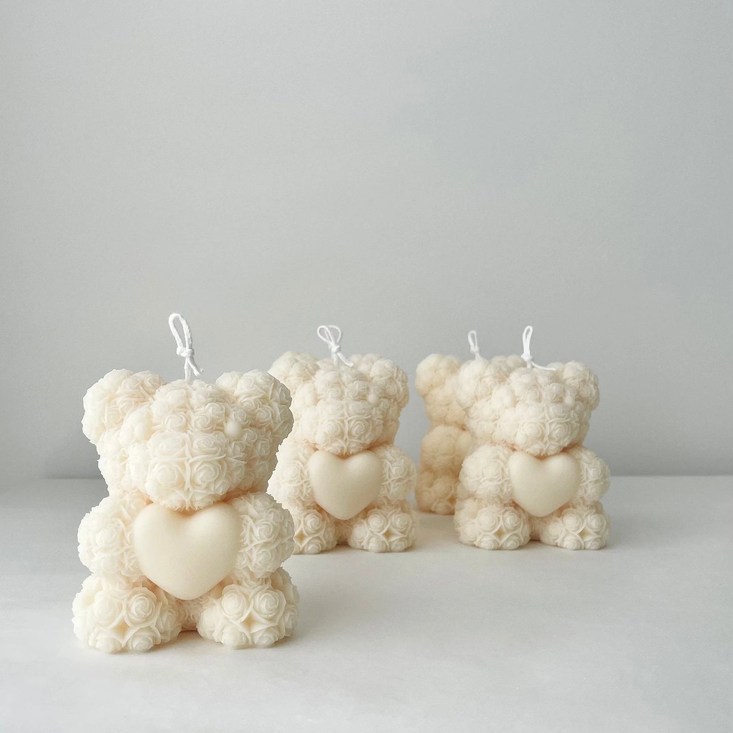 Teddy Heart Candle – Handcrafted Love in Wax