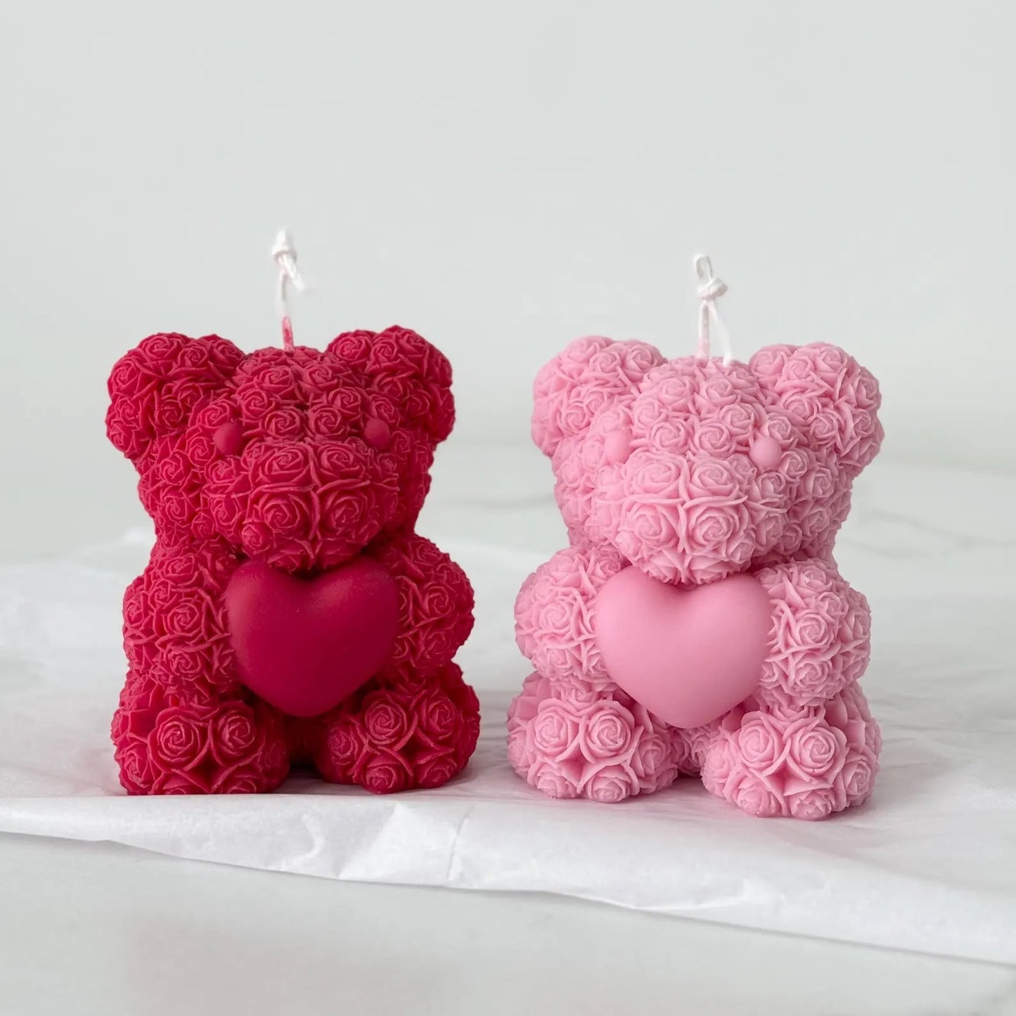 Teddy Heart Candle – Handcrafted Love in Wax